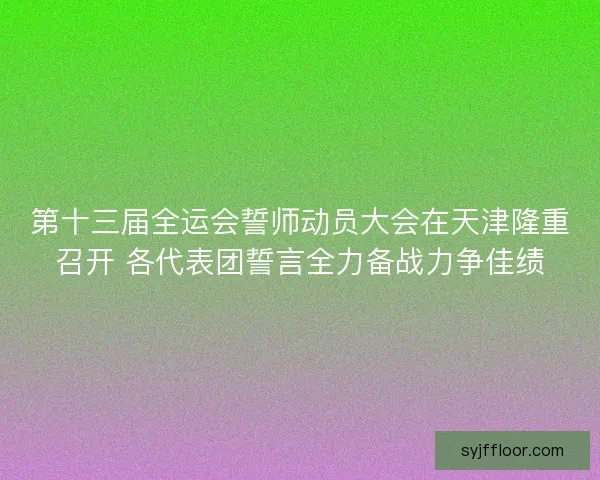 第十三届全运会誓师动员大会在天津隆重召开 各代表团誓言全力备战力争佳绩