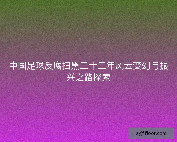 中国足球反腐扫黑二十二年风云变幻与振兴之路探索